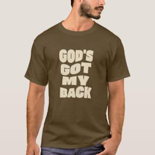 T-Shirt marron Dieu est derrière moi
