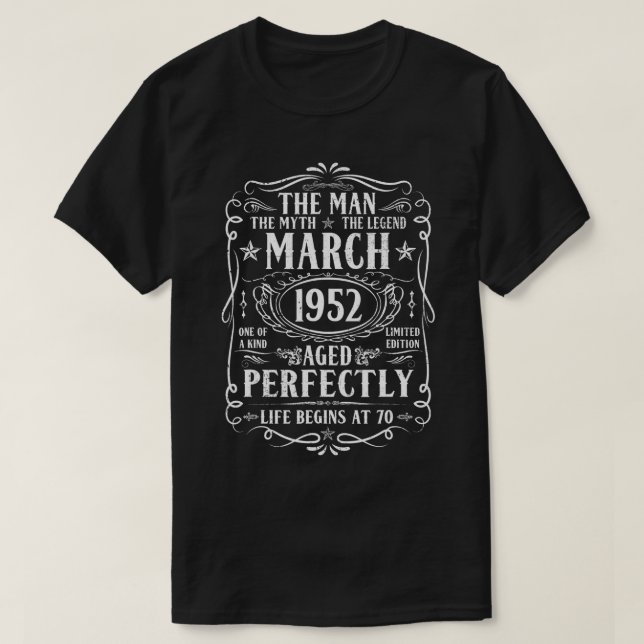 T-shirt Mars 1952 Mythe de l'Homme Légende 70e anniversair (Design devant)
