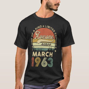 T-shirt Mars 1963 60 Ans d'être merveilleux Rétro 60e Bi