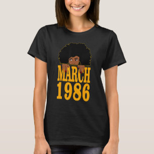 T-shirt Mars 1986 36e anniversaire Femmes noires de 36 ans