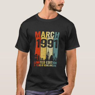 T-shirt Mars 1991 31 Ans D'Être Impressionnant