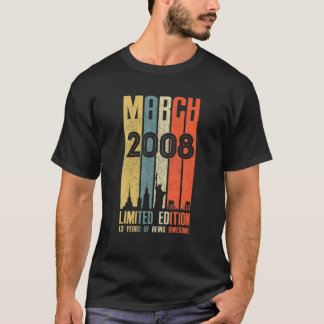 T-shirt Mars 2008 T 13 Ans 2008 Cadeau Anniversaire