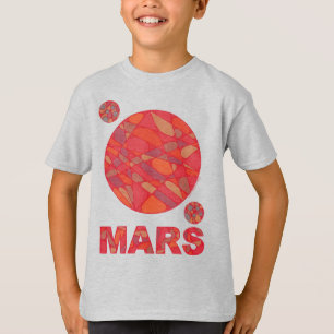 T-shirt Mars Chemise Rouge Planète Art