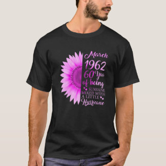T-shirt Mars Fille 1962 T 60 Ans 60E Anniversaire Cadeau
