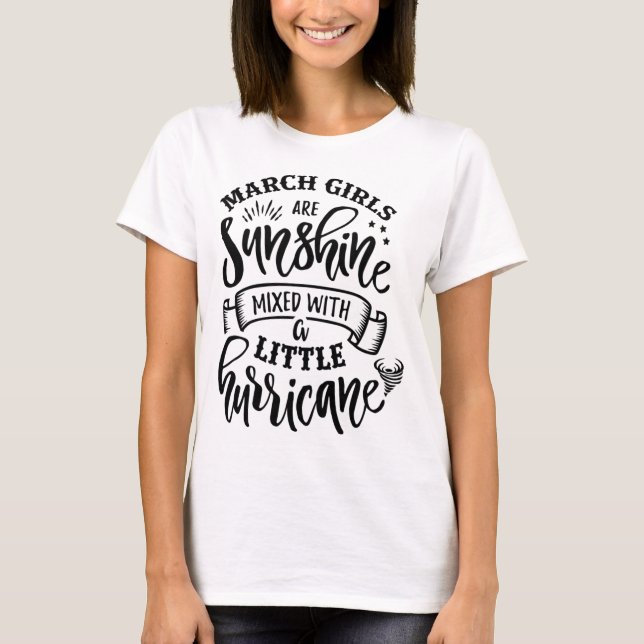 T-shirt Mars Les Filles Sont Soleil Mélange Petit Ouragan (Devant)