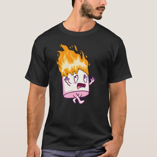 T-shirt Marshmallow On Fire S'mores Camping Campfire Smore (Devant)