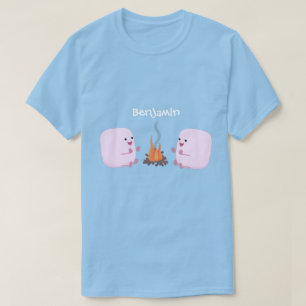 T-shirt Marshmallows mignons roses par dessin animé sur le