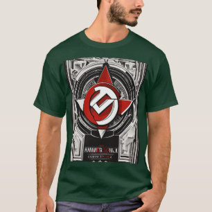 T-shirt Marteau communiste et faucille, Cubiste noir et bl