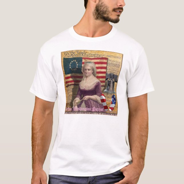 T-shirt Martha Washington ?ère Madame de premier Américain (Devant)