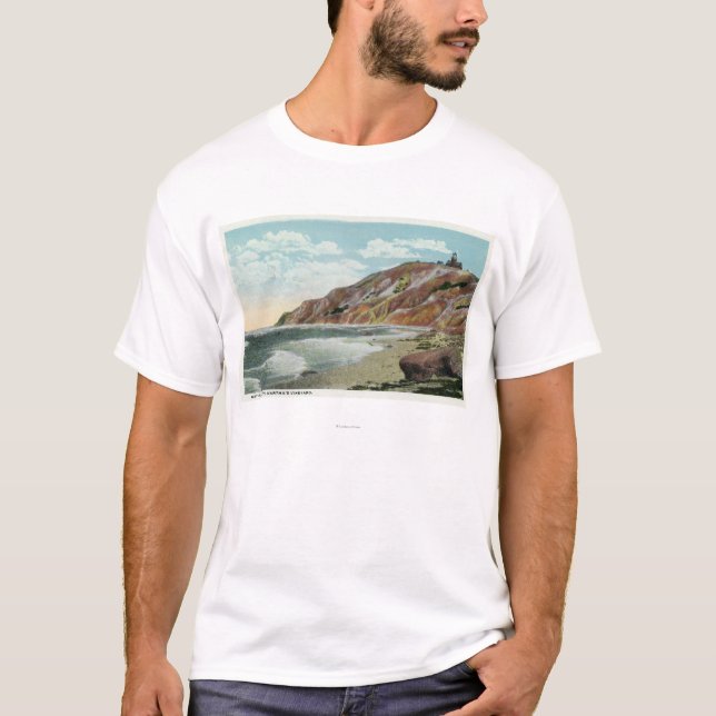 T-shirt Martha's Vineyard, vue principale gaie de falaises (Devant)
