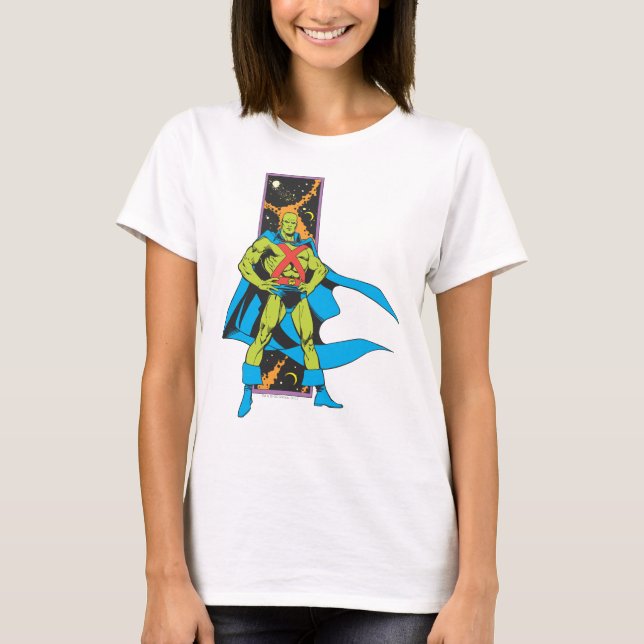 T-shirt Martian Manhunter & fond spatial (Devant)