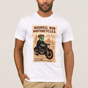 T-shirt Martian Motorcycles Roswell Aliens 1950's Retro