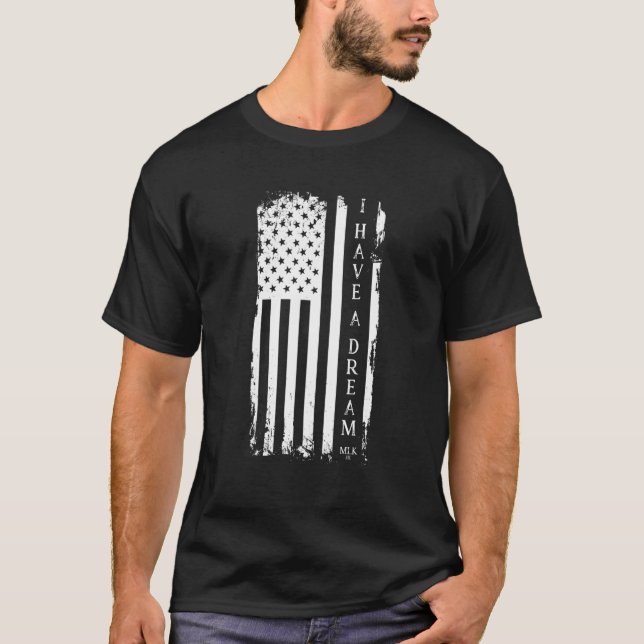 T-shirt Martin Luther King Jr Day Drapeau Américain J'Ai U (Devant)