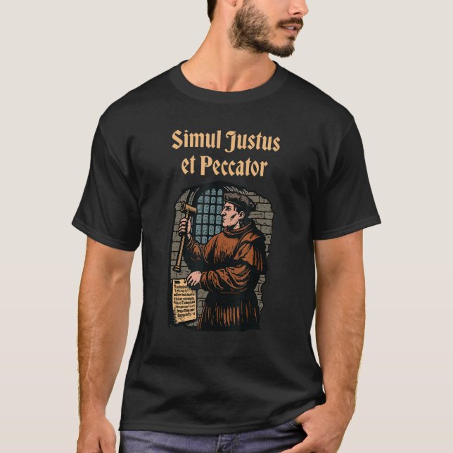 T-shirt Martin Luther Réforme Simul Justus et Peccator (Devant)
