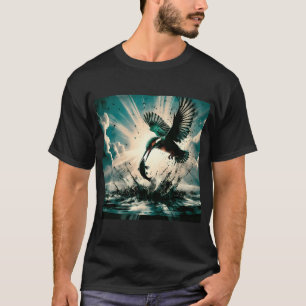 T-shirt Martin-pêcheur plongeant pour des poissons, Art Gé