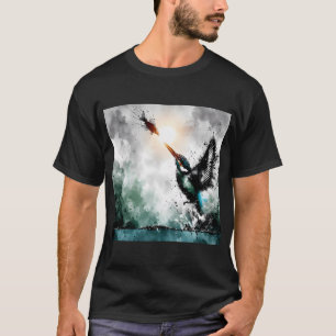 T-shirt Martin-pêcheur plongeant pour pêcher, art généré p