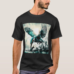 T-shirt Martin-pêcheur plongeant pour pêcher, art généré p