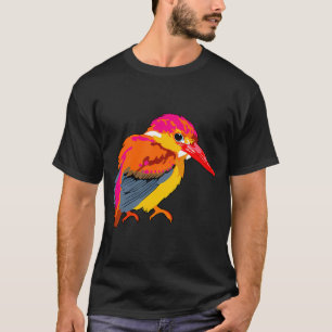 T-shirt Martin-pêcheur rose et orange