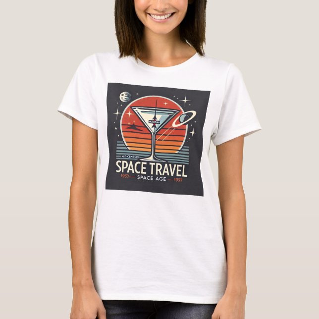 T-shirt Martini Space Travel 1957 Space Age Logo (Devant)