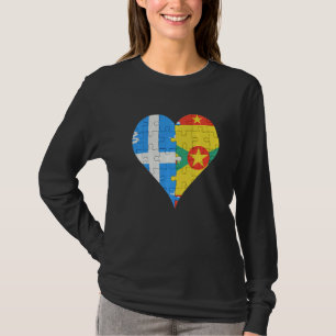 T-shirt Martiniquais Grenadan Drapeau Coeur