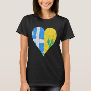 T-shirt Martiniquais Saint-Vindain Drapeau Coeur