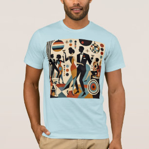 T-shirt Martinis Jazzy Abstraits et Fête de Cocktail Dansa