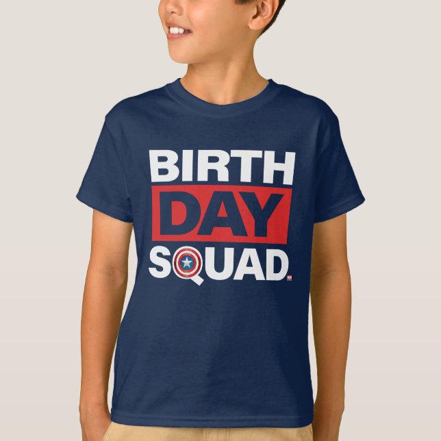 T-shirt Marvel | Captain America - Birthday Squad (Devant)