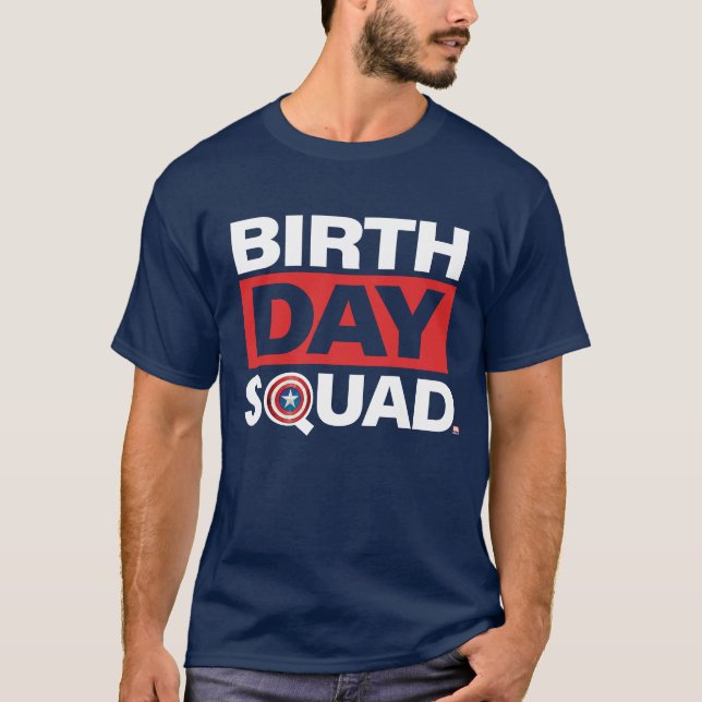 T-shirt Marvel | Captain America - Birthday Squad (Devant)