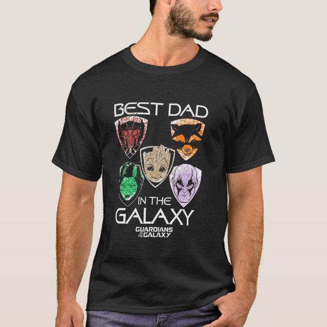 T-shirt Marvel Gardiens De La Galaxie Meilleur Papa Père S (Devant)