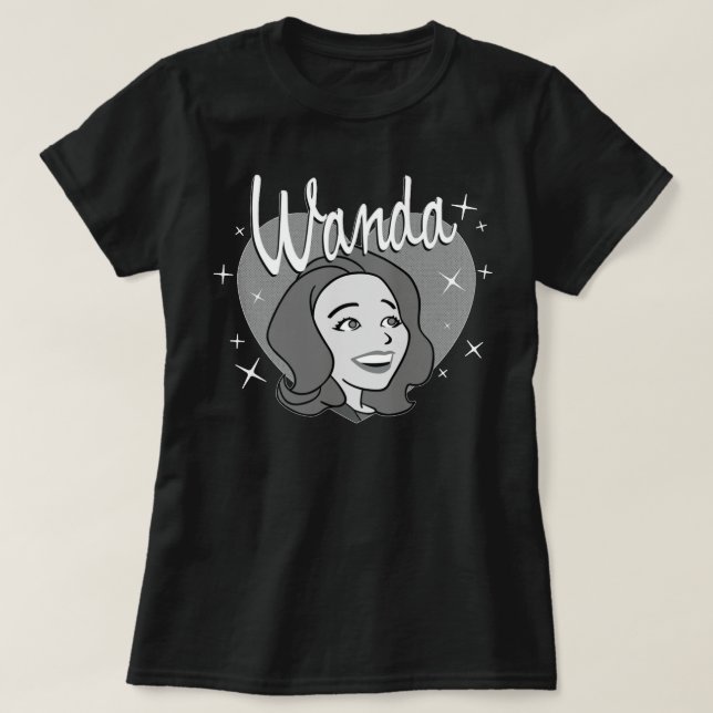 T-shirt Marvel WandaVision Wanda Maximoff Heart Retro 60s (Design devant)