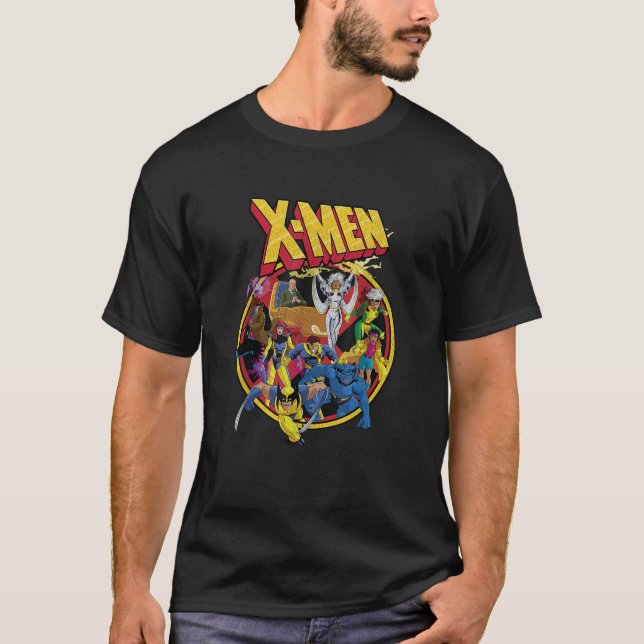 T-shirt Marvel X Hommes série Animée Retro 90s (Devant)