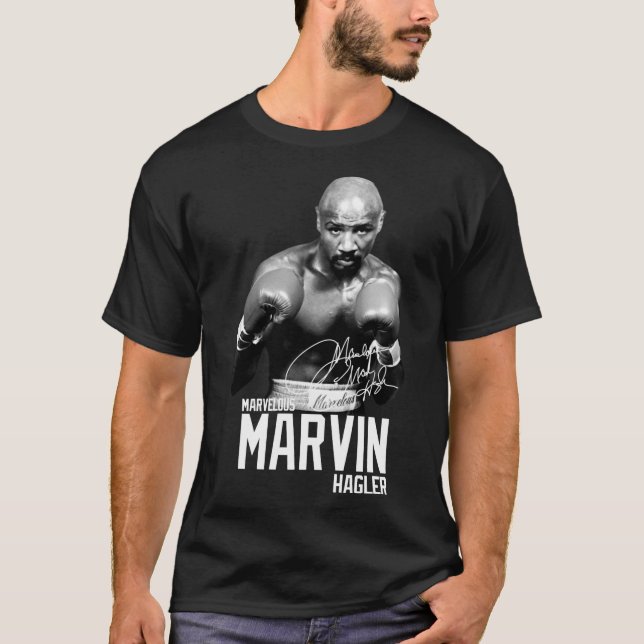T-shirt Marvelous Marvin Hagler Boxe Légende Signature Vi (Devant)