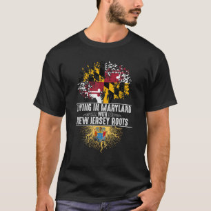 T-shirt Maryland Home New Jersey Roots State Tree Drapeau 