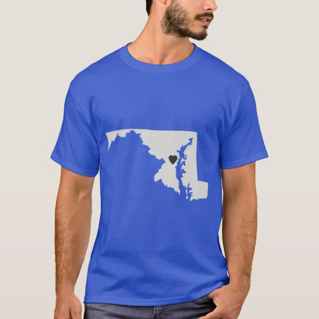 T-shirt Maryland Love in Gray (Devant)