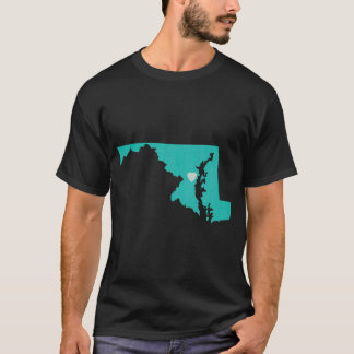 T-shirt Maryland Love in Teal Oversized