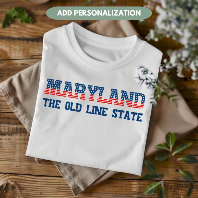 T-shirt Maryland Patriotique L'Ancienne Ligne L'État Perso (Créateur téléchargé)