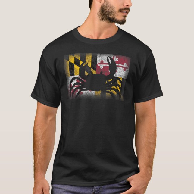 T-shirt Maryland State Drapeau Crabe mignon Souvenir (Devant)