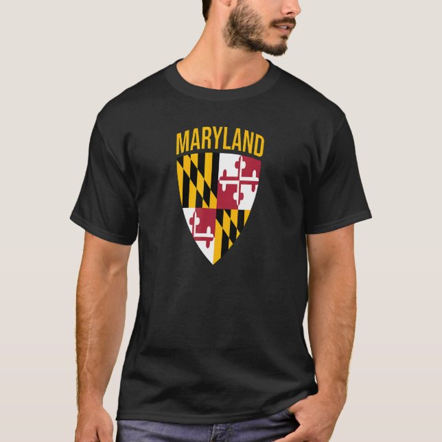 T-shirt Maryland State Flag Shield Md Baltimore Pride (Devant)