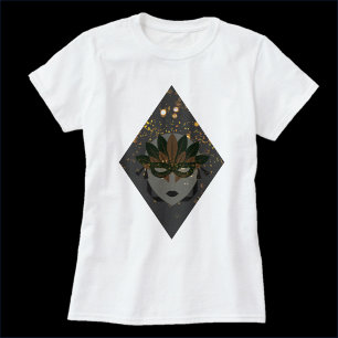 T-shirt Mascarade mystérieuse en bronze et Parties scintil