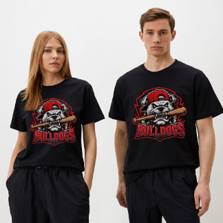 T-shirt Mascotte de baseball des Bulldogs Logo d'équipe sp