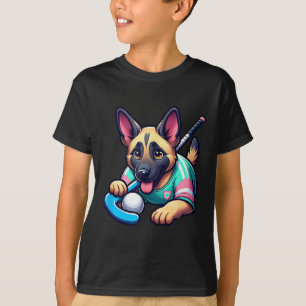 T-shirt Mascotte de chiot de hockey sur gazon Berger allem