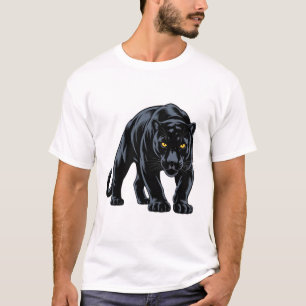 T-shirt Mascotte de panthère noire en chasse