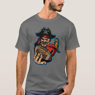 T-shirt mascotte de pirate en tenue de balle