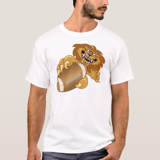 T-shirt Mascotte d'école de lion jouant au football