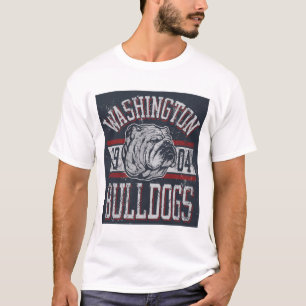 T-shirt Mascotte Vintage des Bulldogs White Washington