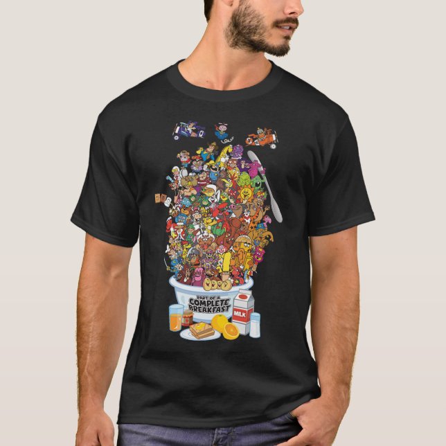 T-shirt Mascottes de céréales - Une partie d'un petit déje (Devant)