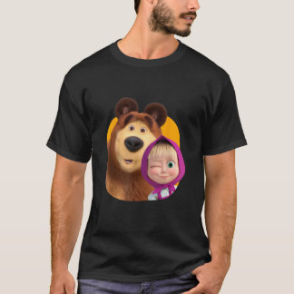 T-shirt Masha et Bear Duo ensemble orange