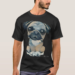 T-shirt Mashup Chien Carlin X Grande Vague - Pièce d'Art O