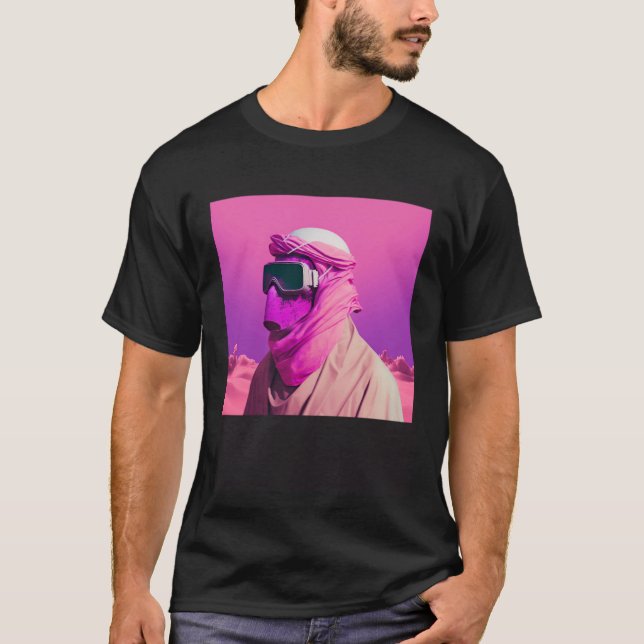 T-shirt Masked Arab in a Vaporwave Desert Retrowave style (Devant)