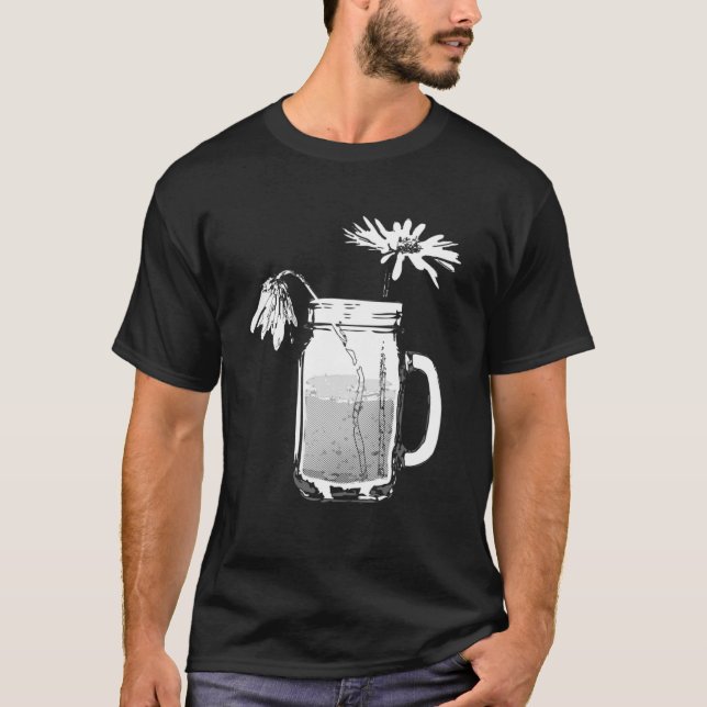 T-shirt mason jar daisies (Devant)